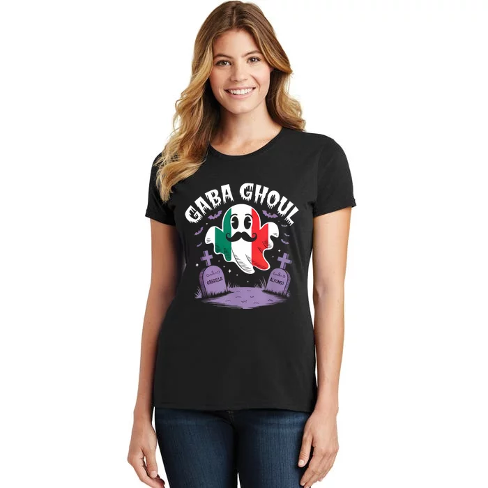 Halloween Graveyard Gaba Ghoul Ghost Funny Italian Gabagool Women's T-Shirt