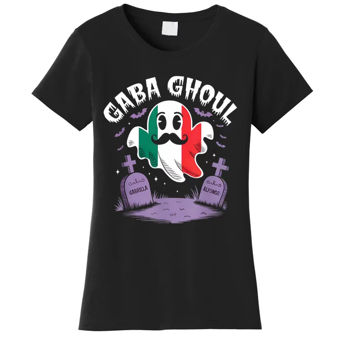 Halloween Graveyard Gaba Ghoul Ghost Funny Italian Gabagool Women's T-Shirt