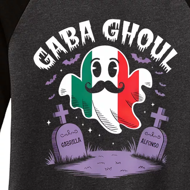 Halloween Graveyard Gaba Ghoul Ghost Funny Italian Gabagool Women's Tri-Blend 3/4-Sleeve Raglan Shirt