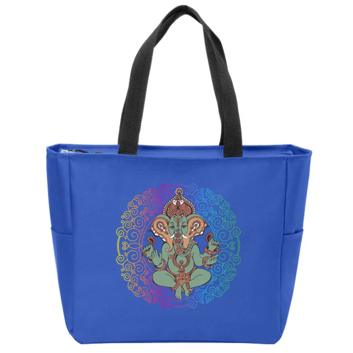 Hindu God Ganesha Ganesh Elephant Dala Yoga Meditation Funny Gift Zip Tote Bag