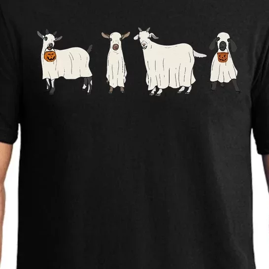 Halloween Ghost Goat Spooky Season Goat Farm Animal Pajama Set