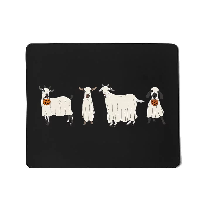 Halloween Ghost Goat Spooky Season Goat Farm Animal Mousepad