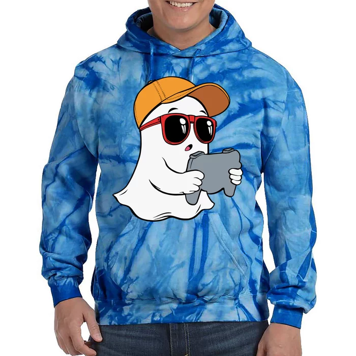 Halloween Ghost Gamer Scary Costume Gaming Gift Tie Dye Hoodie