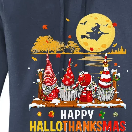 Halloween Gnomes Happy HalloThanksMas Thanksgiving Christmas Women's Pullover Hoodie