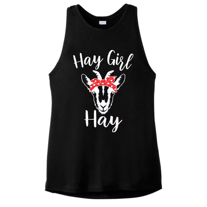 Hay Girl Hay Funny Goat Lover Ladies Tri-Blend Wicking Tank