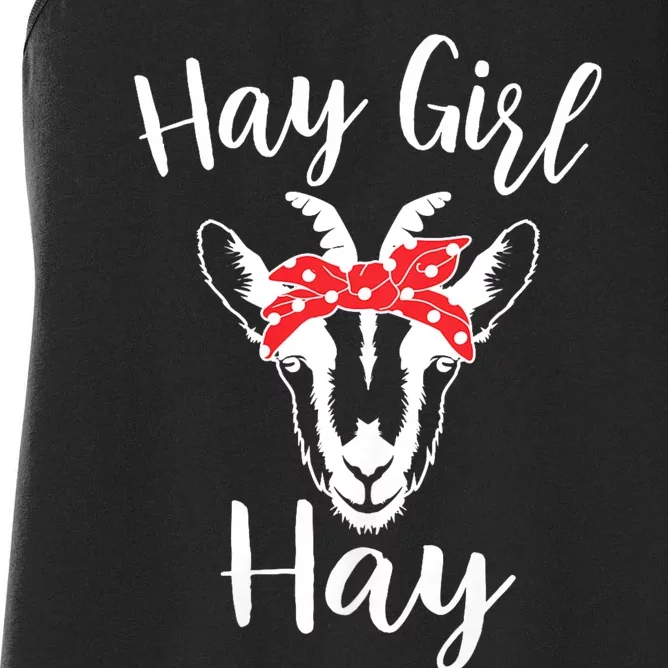 Hay Girl Hay Funny Goat Lover Women's Racerback Tank