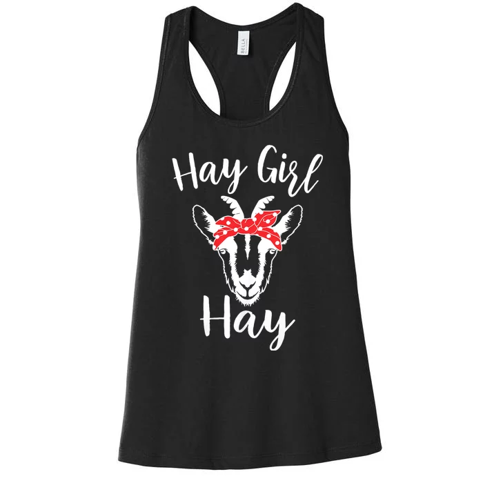 Hay Girl Hay Funny Goat Lover Women's Racerback Tank