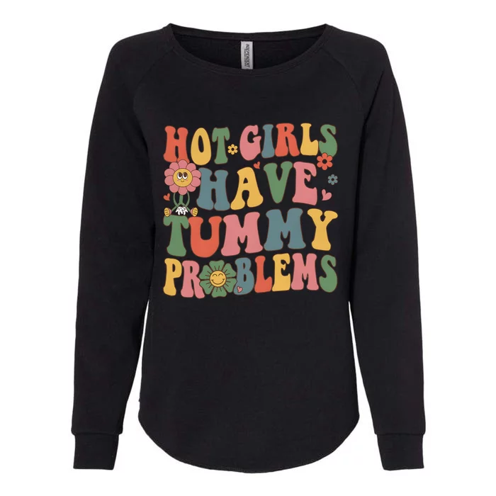 Hot Girl Have Tummy Problems Womens California Wash Sweatshirt