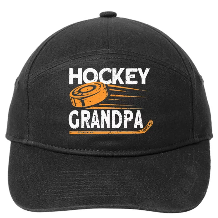 Hockey Grandpa Hockey Player Ice Hockey 7-Panel Snapback Hat