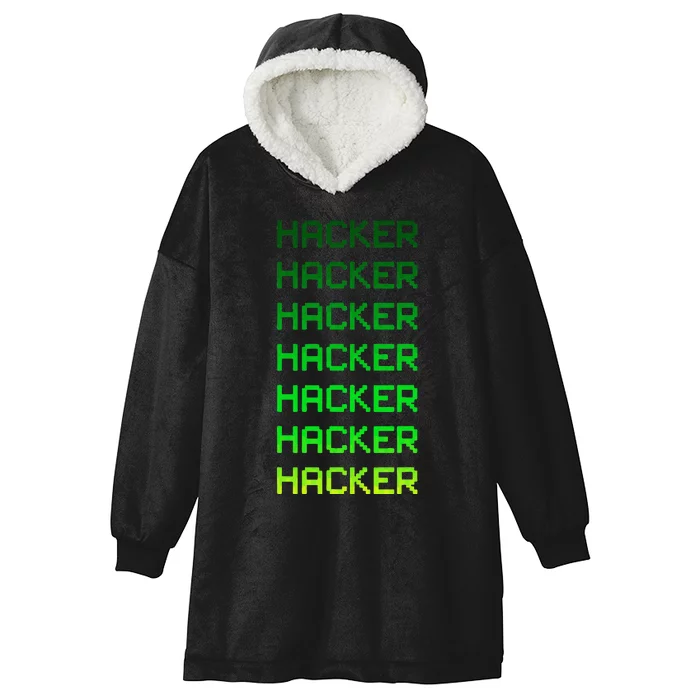 Hacker Green Hooded Wearable Blanket