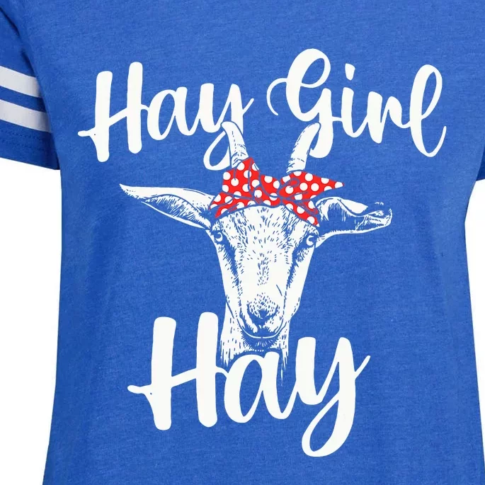 Hay Girl Hay Goat Whisperer Farm Animal Rancher Farmer Enza Ladies Jersey Football T-Shirt