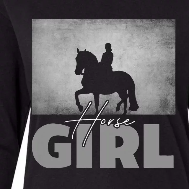 Horse Girl Horseback Riding Womens Cotton Relaxed Long Sleeve T-Shirt