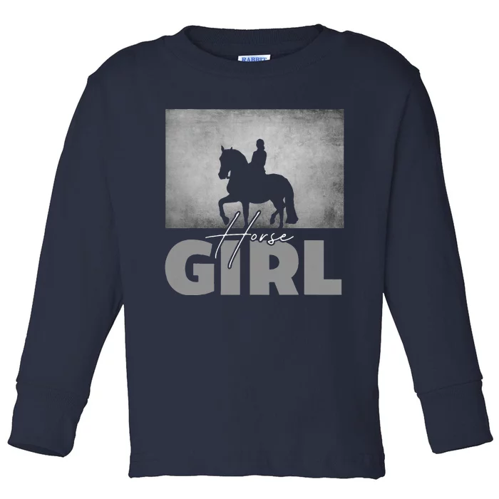 Horse Girl Horseback Riding Toddler Long Sleeve Shirt