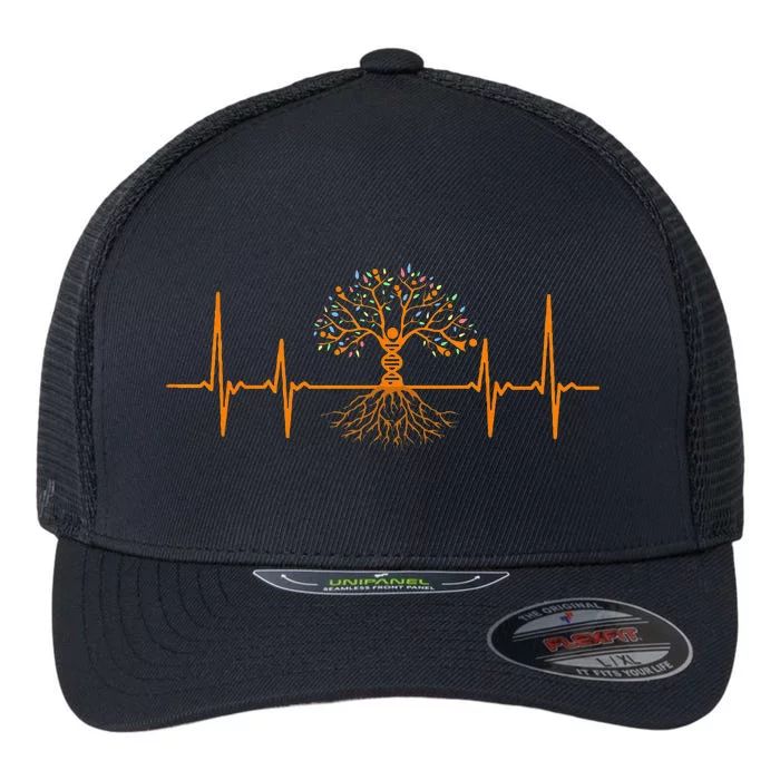 Heartbeat Genealogy Flexfit Unipanel Trucker Cap