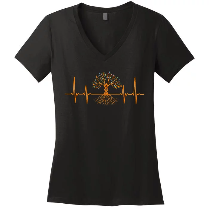 Heartbeat Genealogy Women's V-Neck T-Shirt