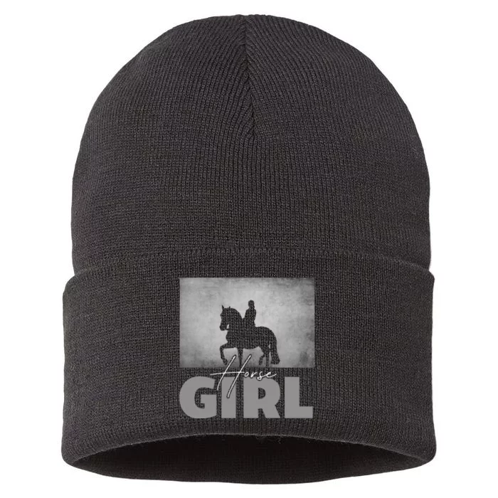 Horse Girl Horseback Riding Sustainable Knit Beanie