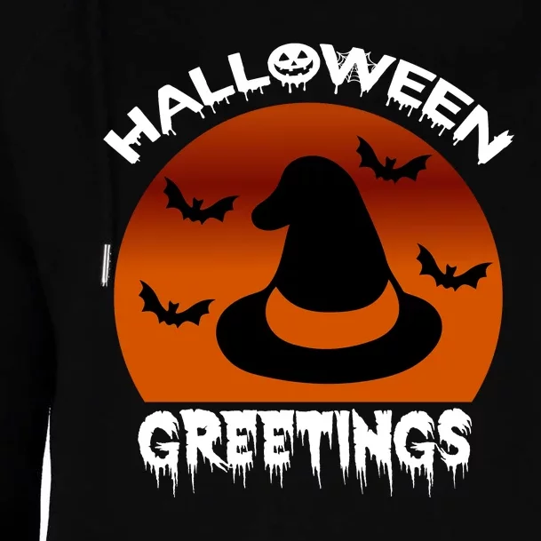 Halloween Greetings Womens Funnel Neck Pullover Hood