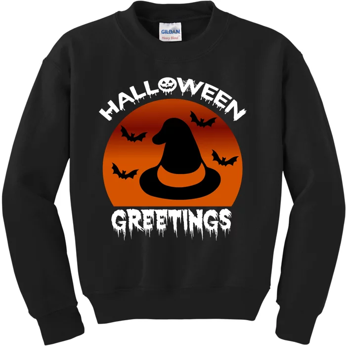 Halloween Greetings Kids Sweatshirt