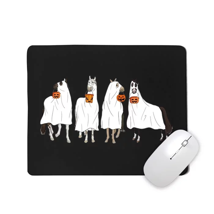 Horse Ghost Halloween Boo Cowboy Western Spooky Season Mousepad