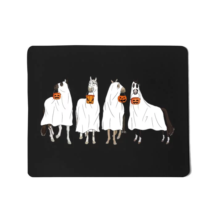 Horse Ghost Halloween Boo Cowboy Western Spooky Season Mousepad