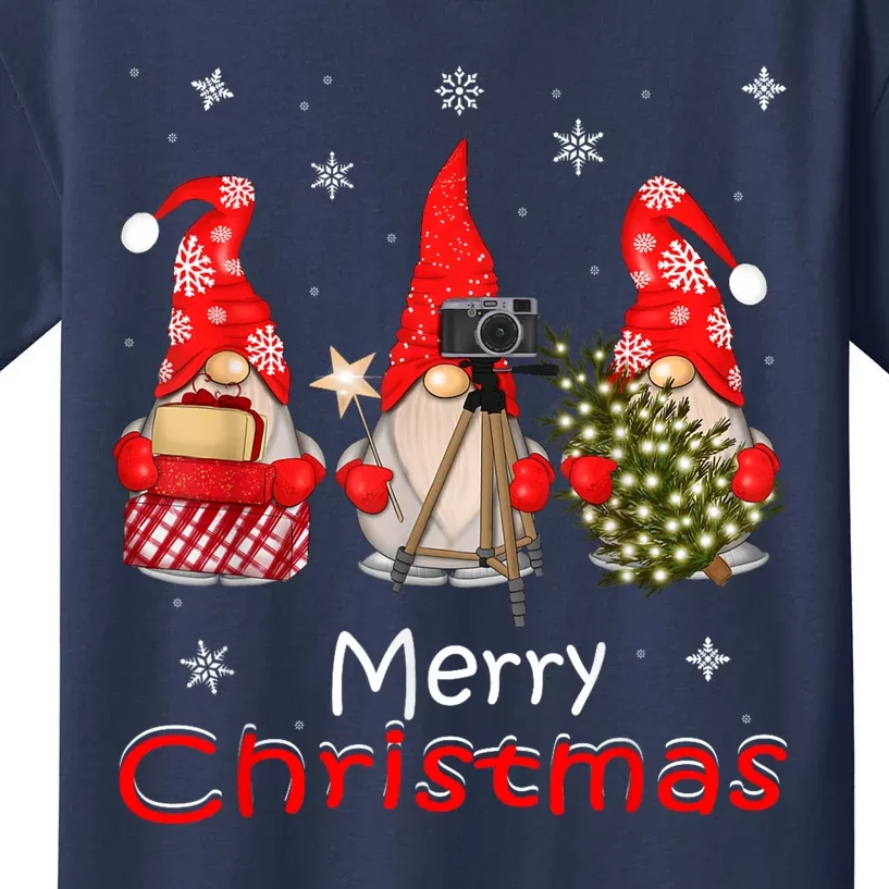 HalloThanksMas Gnomes Halloween Thanksgiving Christmas Happy Kids T-Shirt