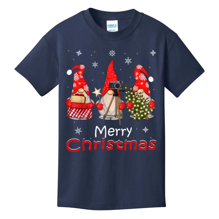 HalloThanksMas Gnomes Halloween Thanksgiving Christmas Happy Kids T-Shirt