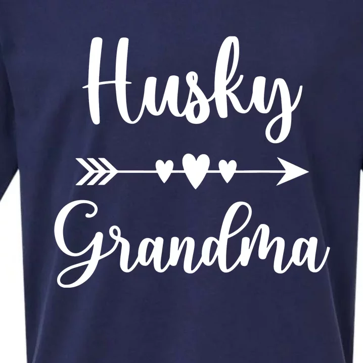 Husky Grandma Husky Dog Lovers Gift Funny Mothers Day Sueded Cloud Jersey T-Shirt