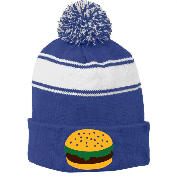 Hamburger Gift Stripe Pom Pom Beanie