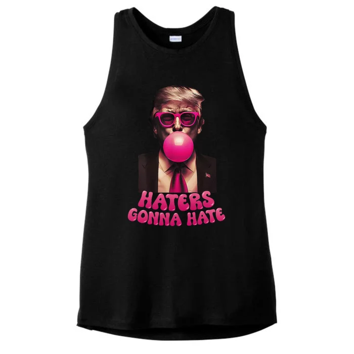 Haters Gonna Hate Funny Trump Bubble Gum Donald Trump 2024 Gift Ladies Tri-Blend Wicking Tank