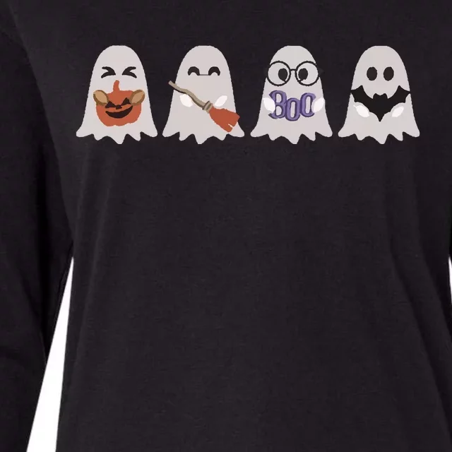 Halloween Ghost Womens Cotton Relaxed Long Sleeve T-Shirt