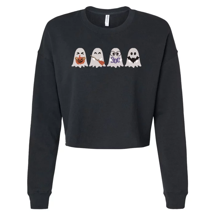 Halloween Ghost Cropped Pullover Crew