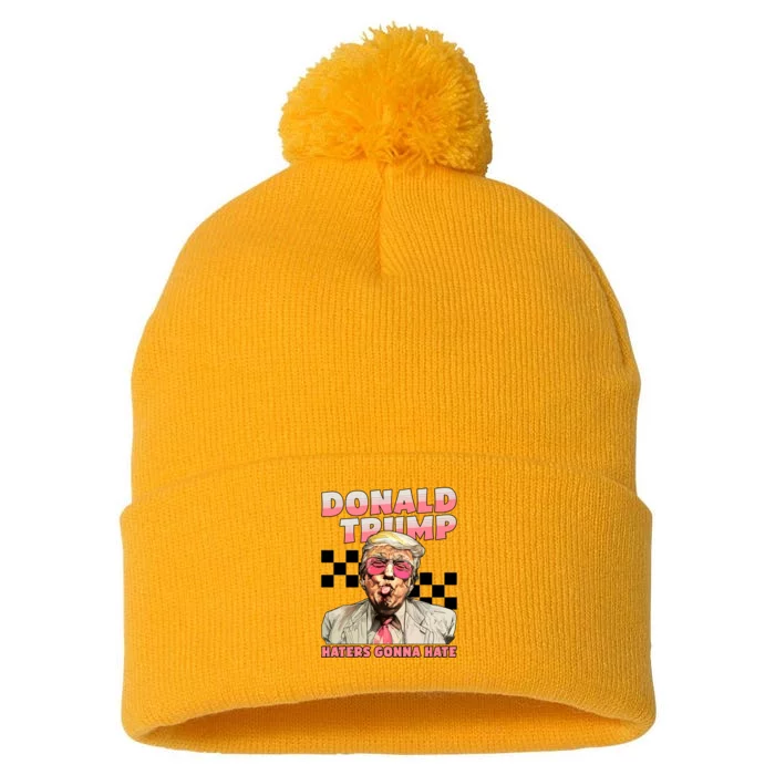 Haters Gonna Hate Donald Trump Pom Pom 12in Knit Beanie