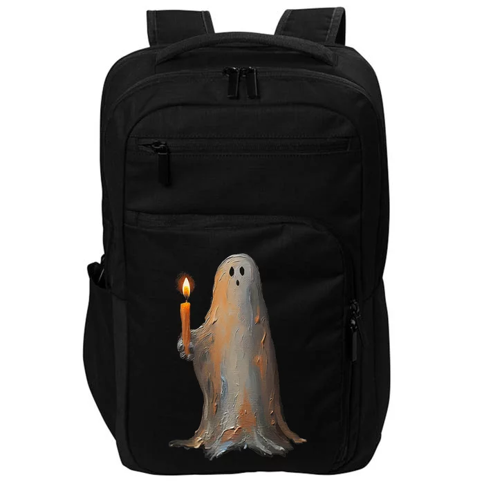 Halloween Ghost Holding Candle Spooky Impact Tech Backpack