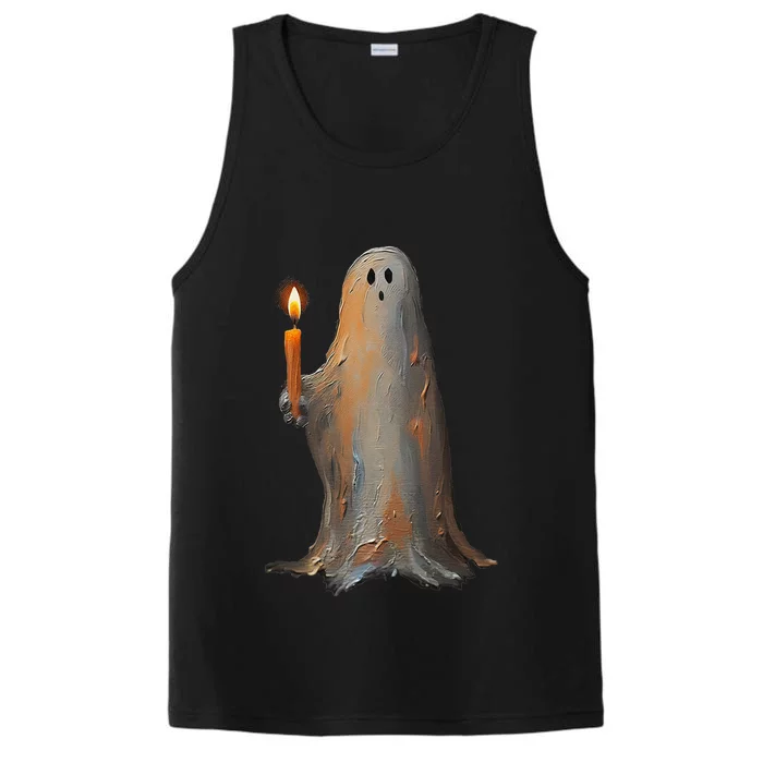 Halloween Ghost Holding Candle Spooky Performance Tank