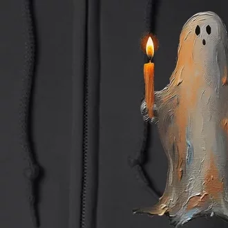 Halloween Ghost Holding Candle Spooky Full Zip Hoodie