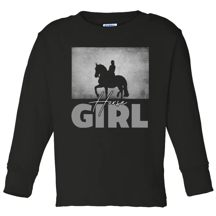 Horse Girl Horseback Riding Horse Toddler Long Sleeve Shirt