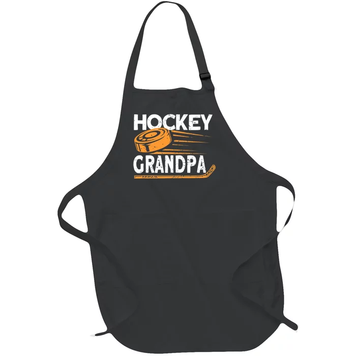 Hockey Grandpa Hockey Player Ice Hockey Full-Length Apron With Pocket