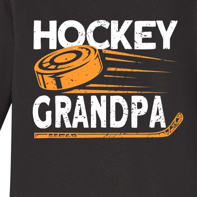 Hockey Grandpa Hockey Player Ice Hockey Baby Long Sleeve Bodysuit