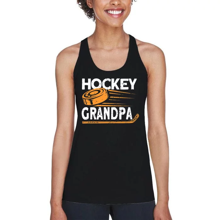 Hockey Grandpa Hockey Player Ice Hockey Women's Racerback Tank