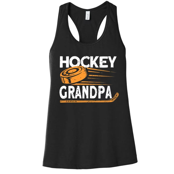 Hockey Grandpa Hockey Player Ice Hockey Women's Racerback Tank