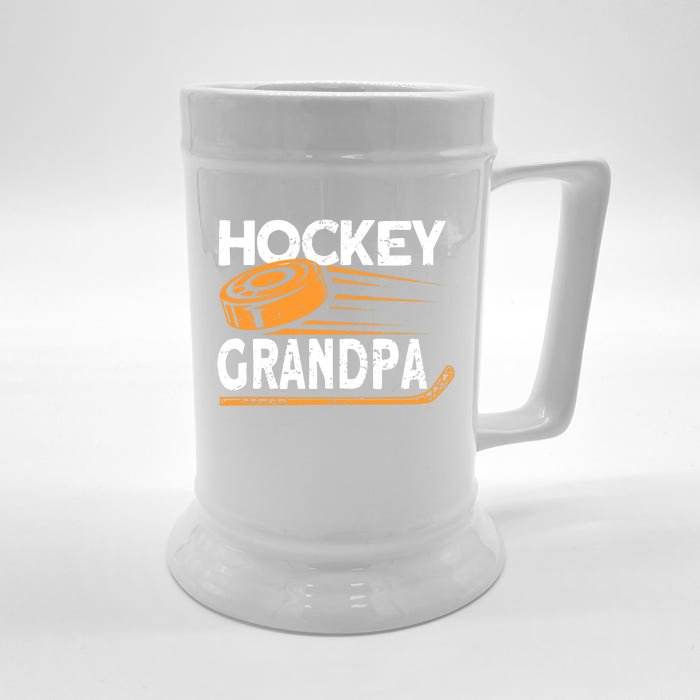 Hockey Grandpa Hockey Player Ice Hockey Front & Back Beer Stein