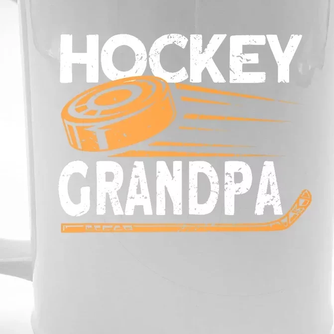 Hockey Grandpa Hockey Player Ice Hockey Front & Back Beer Stein