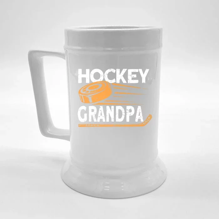 Hockey Grandpa Hockey Player Ice Hockey Front & Back Beer Stein