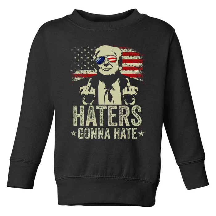 Haters Gonna Hate President Donald Trump Middle Finger Toddler Sweatshirt