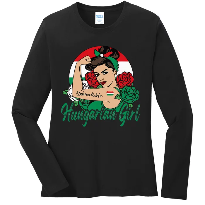 Hungarian Girl Hungary Woman Magyar Flag Ladies Long Sleeve Shirt