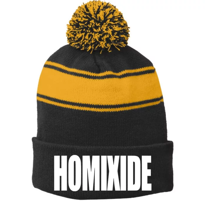 Homixide Gang Hxg Og Stripe Pom Pom Beanie