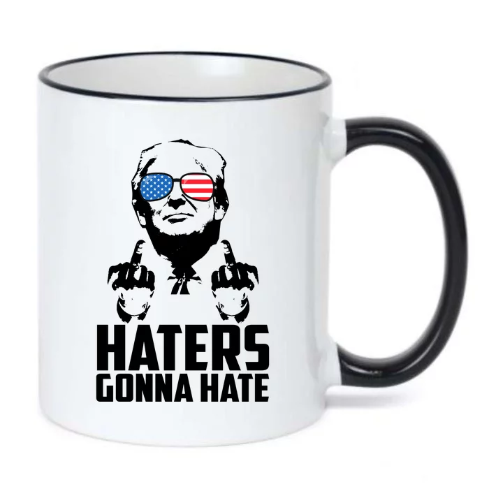 Haters Gonna Hate Donald Trump Middle Finger Funny Usa Black Color Changing Mug