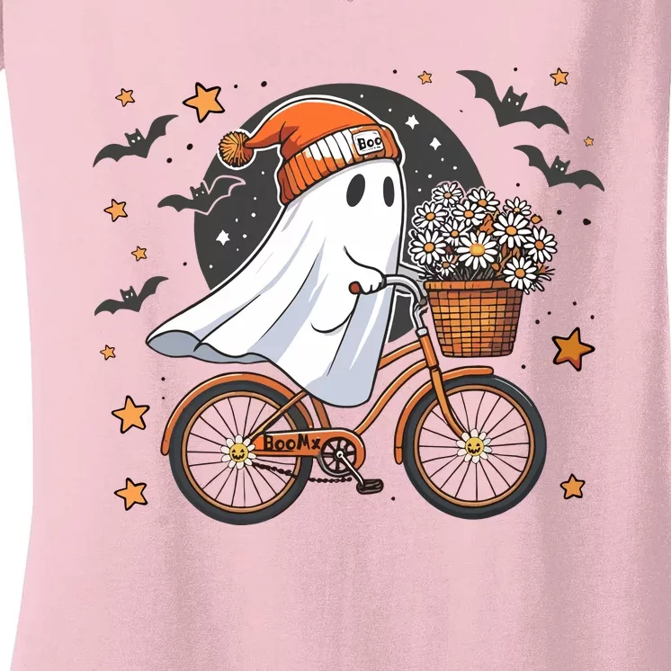 Halloween Ghost Women's V-Neck T-Shirt