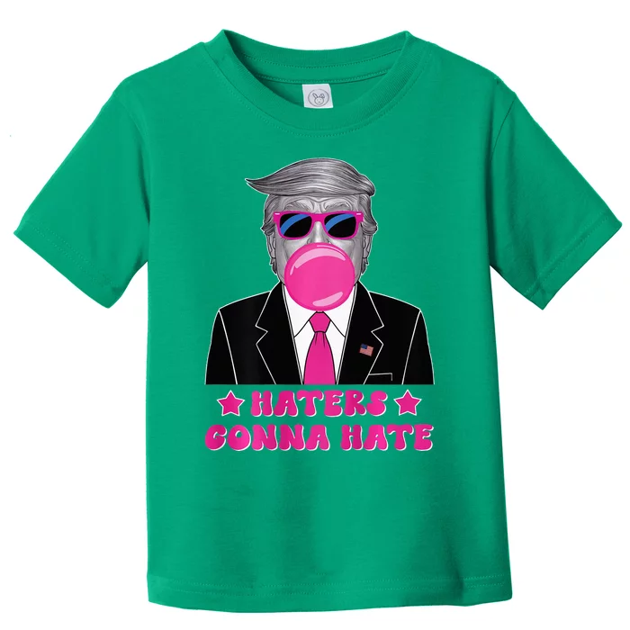 Haters Gonna Hate Funny Sunglasses Trump Bubble Gum 2024 Toddler T-Shirt