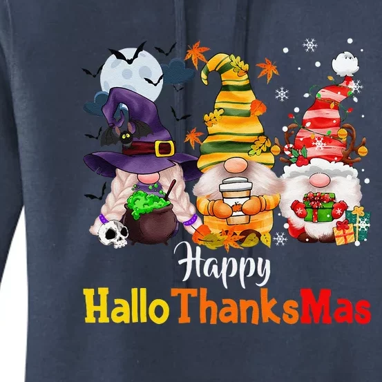 Halloween Gnomes Happy HalloThanksMas Thanksgiving Christmas Cute Women's Pullover Hoodie